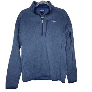 Patagonia Mens Better Weather Sweater Sz Small‎ Navy 1/4 Zip Preppy Outdoor
